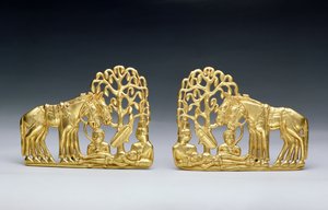 Pair of Belt Clasps with Three Figures, from Siberian Collection of Peter I, from Altai